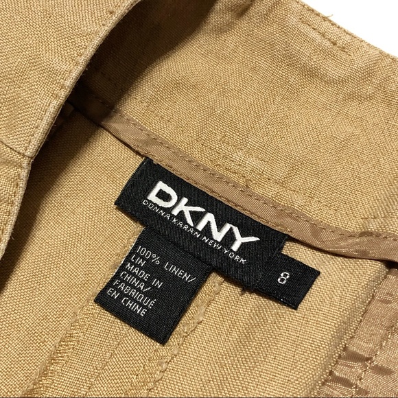 Y2K DKNY 100% Linen Pants - Caramel - Picture 8 of 12